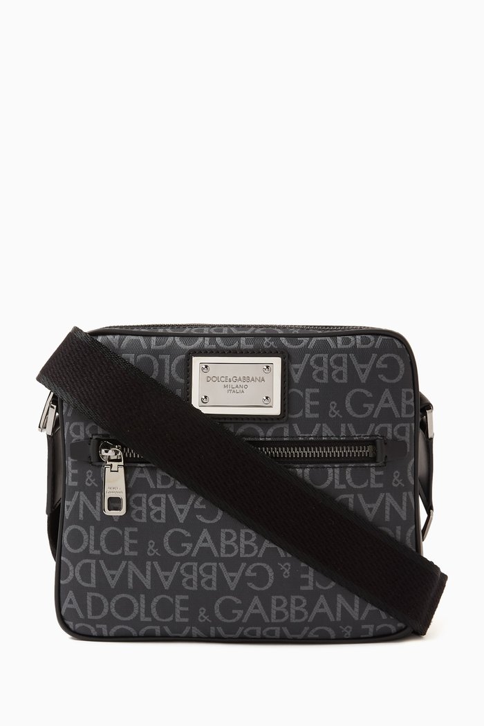 

DG Logo Crossbody Bag in Jacquard, Black