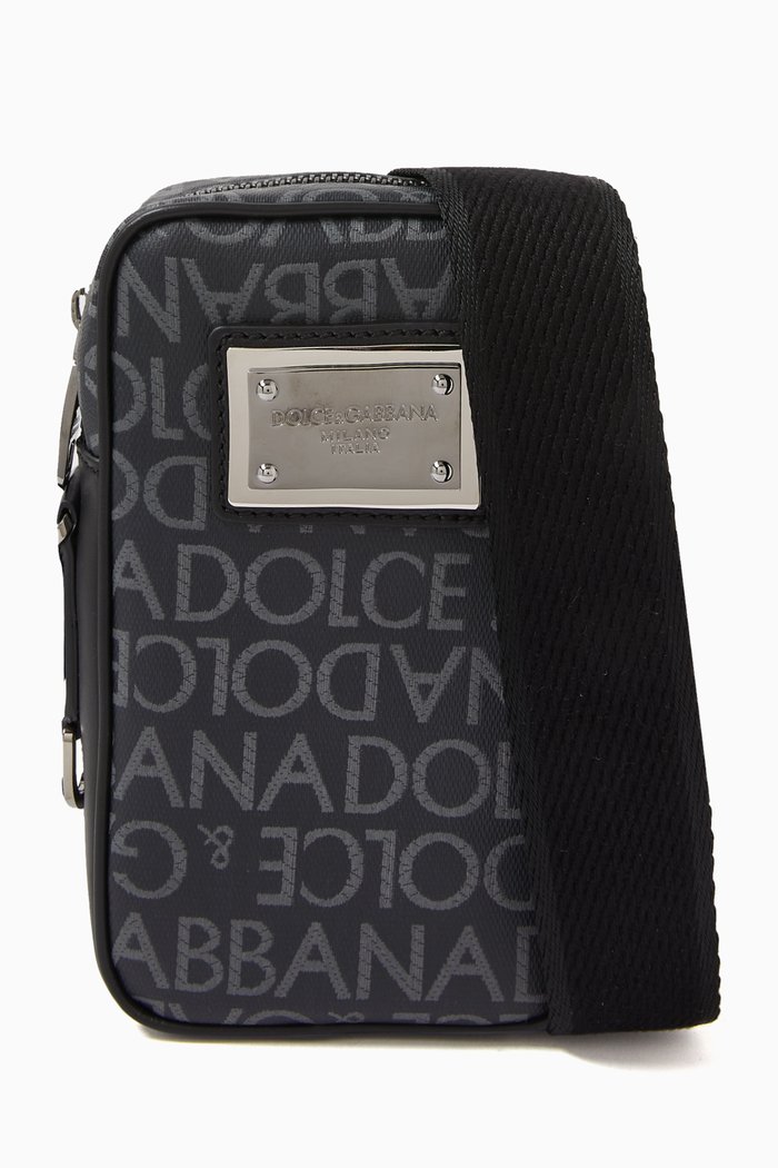

DG Logo Crossbody Bag in Canvas, Black