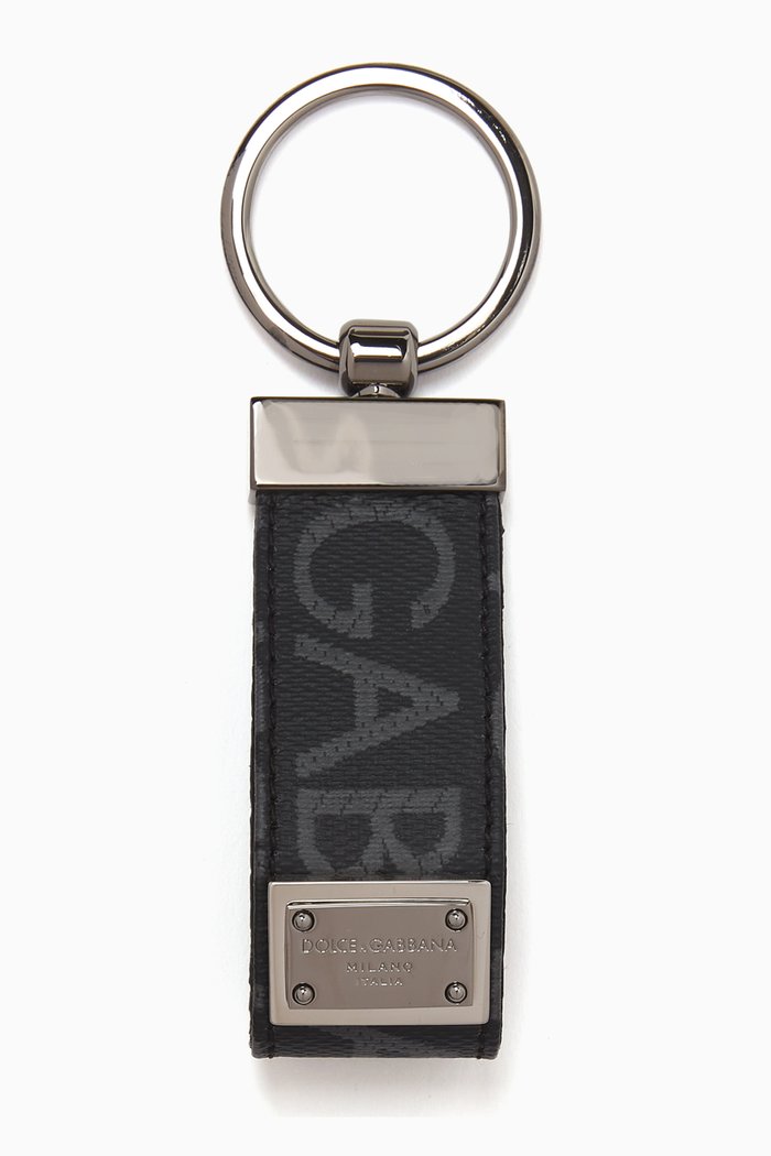 

DG Logo Keyring in Jacquard, Black