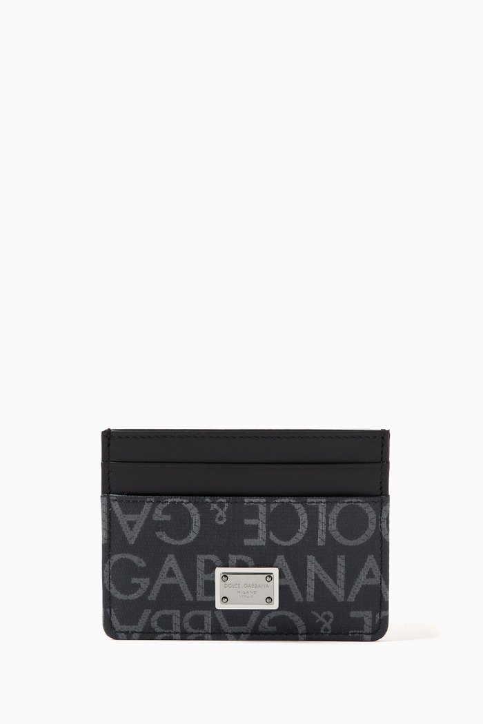 

Card Holder in Logo Jacquard, Black