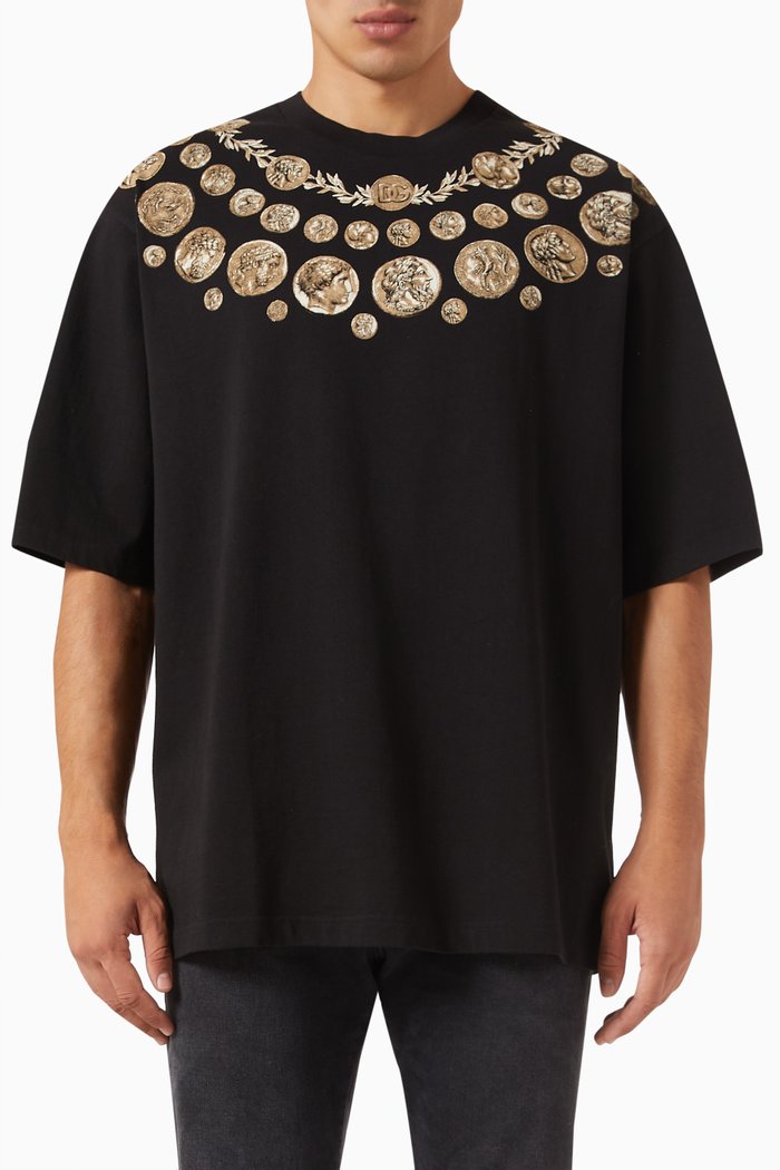 

Coin Print T-shirt in Cotton, Multicolour
