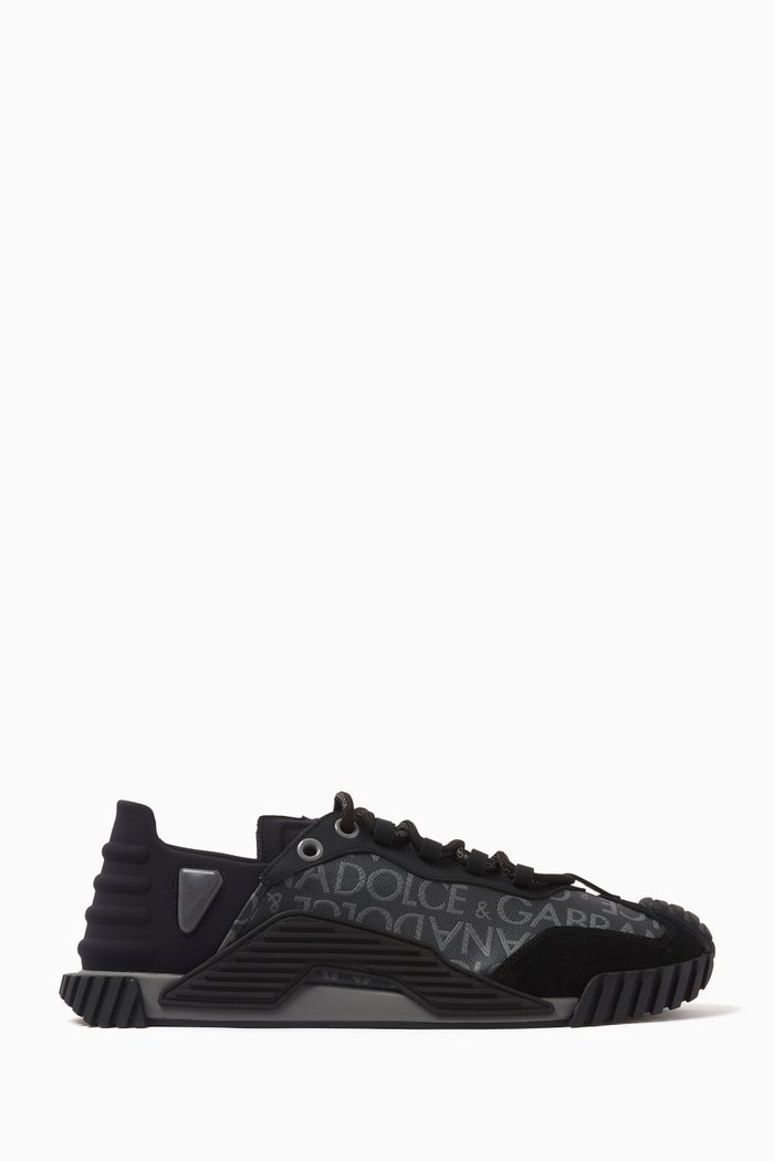 

NS1 Sneakers in Mixed Materials, Black