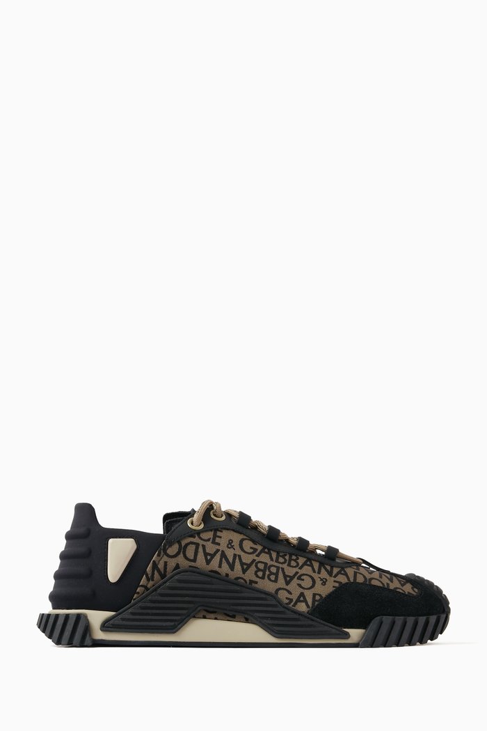 

NS1 Sneakers in Mixed Materials, Black