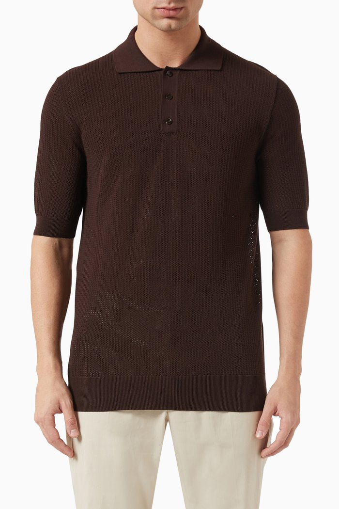 

Logo Polo Shirt in Cotton, Brown