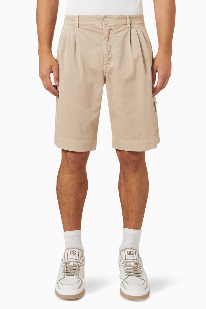 

Logo Cargo Shorts in Cotton, Neutral