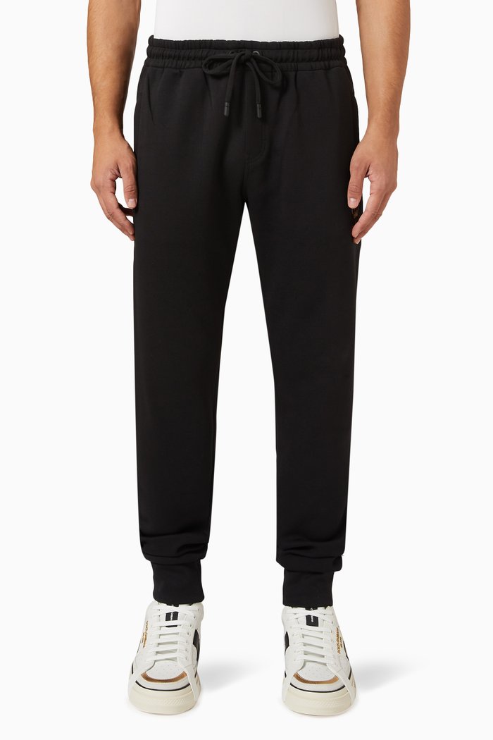 

Logo-embroidered Sweatpants in Cotton Blend Jersey, Black