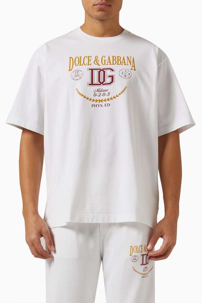 

DG Logo-print T-shirt in Cotton-interlock, White
