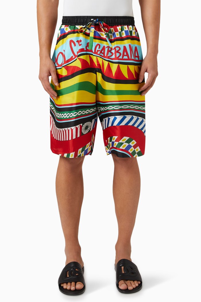 

Jogging Shorts in Silk Twill, Multicolour