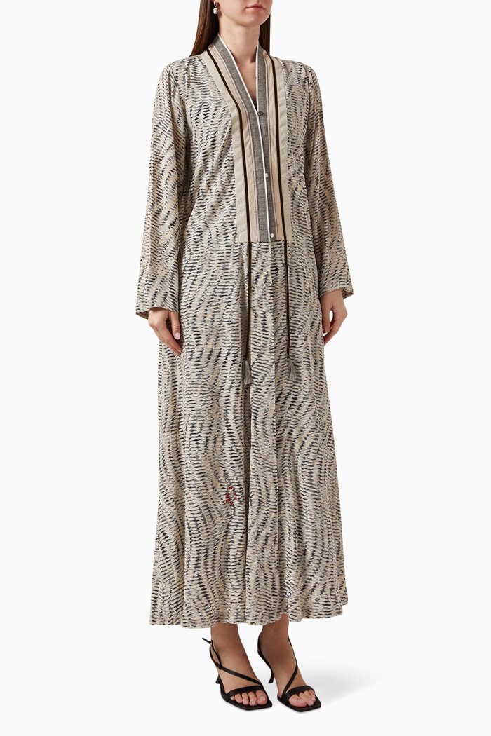 

Printed Abaya in Silk, Neutral