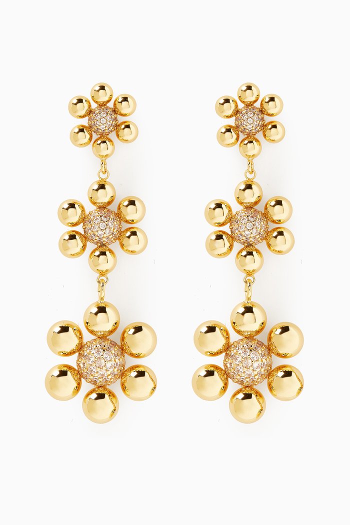 

Daisy Statement Earrings in Gold-plated Brass