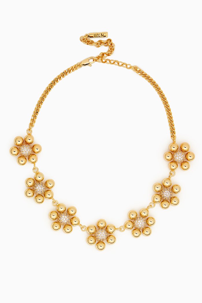 

Daisy Statement Necklace in Gold-plated Brass