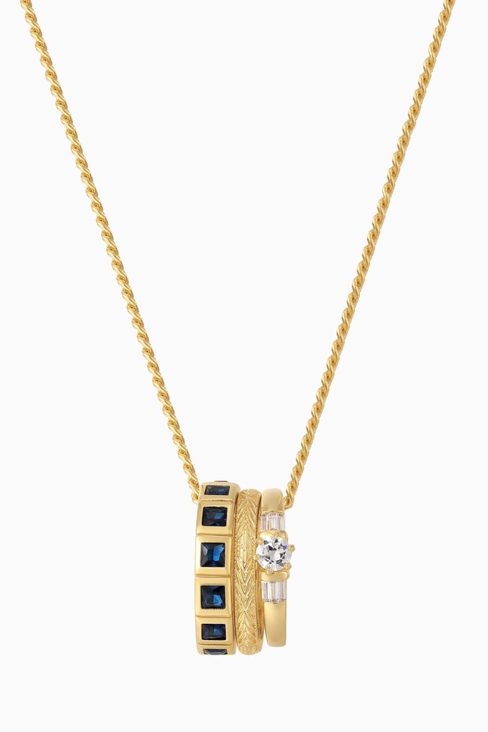 

Marry Me Charm Necklace in Gold-plated Brass, Blue