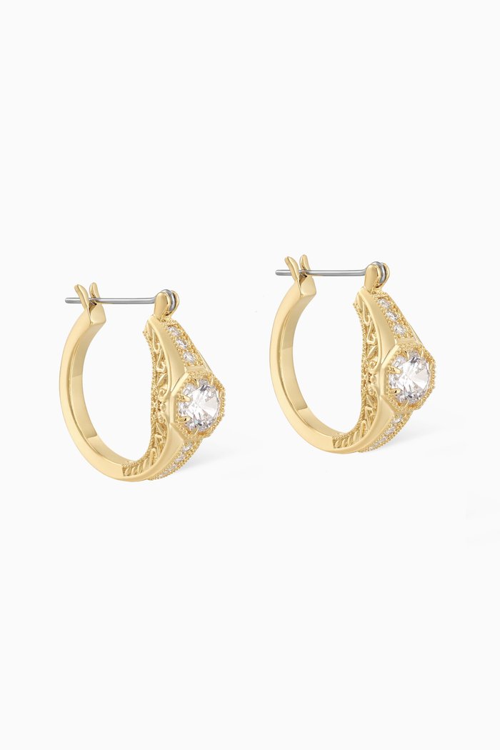 

Vintage Engagement Hoops in Gold-plated Brass