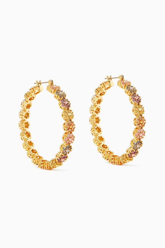 

Daisy Pavé Hoops in Gold-plated Brass, Multicolour