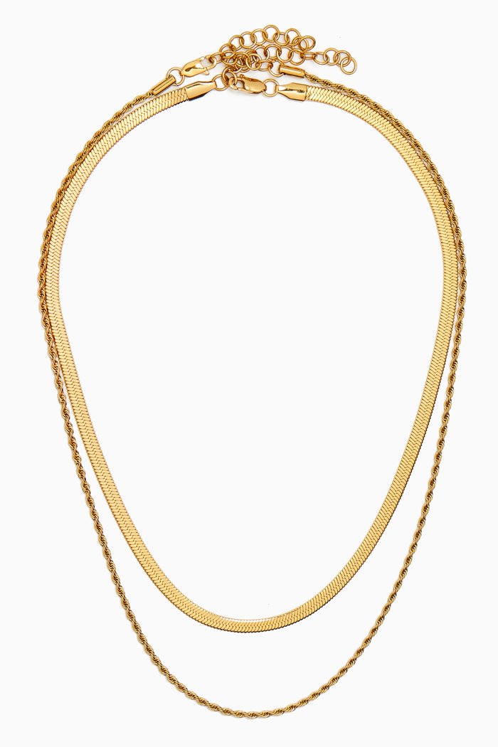 

L'Amor Chain Necklace Set in Gold-plated Stainless Steel