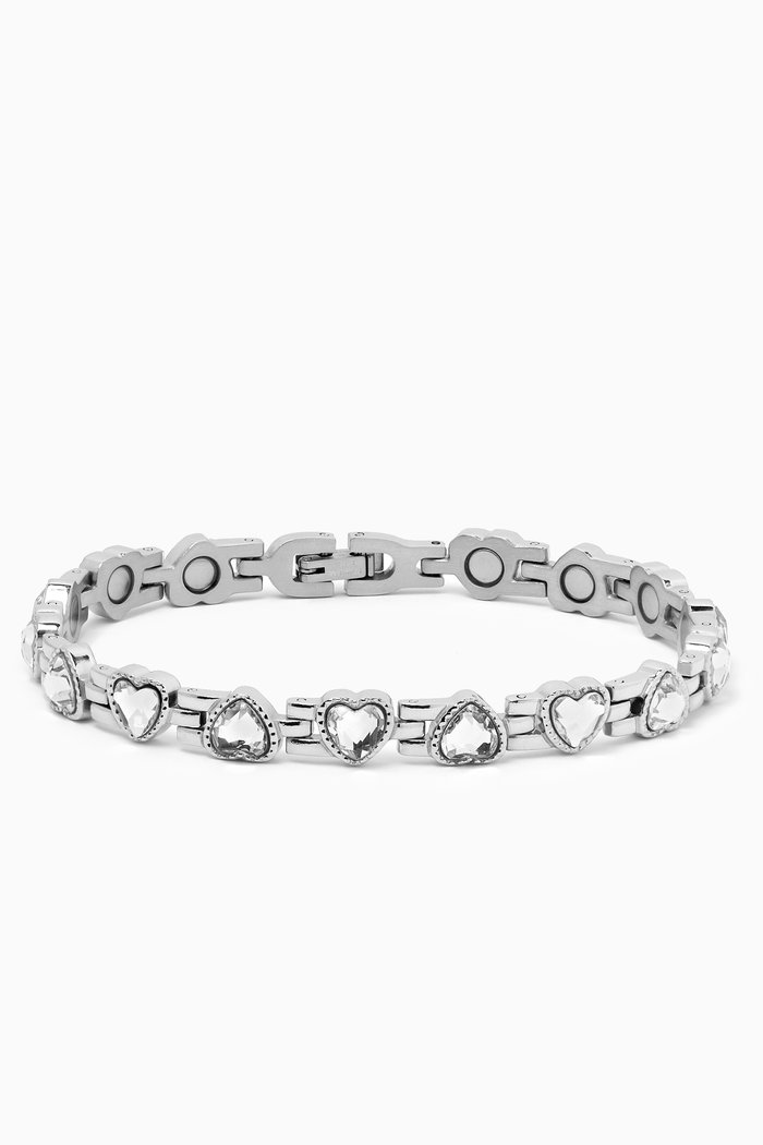 

Cross My Heart Anklet in Silver-plated Stainless Steel