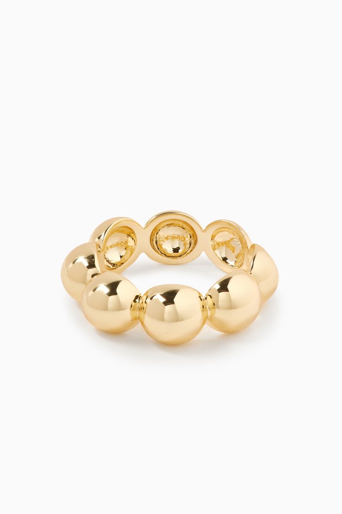 

Oversized Ball Chain Ring in Gold-plated Brass