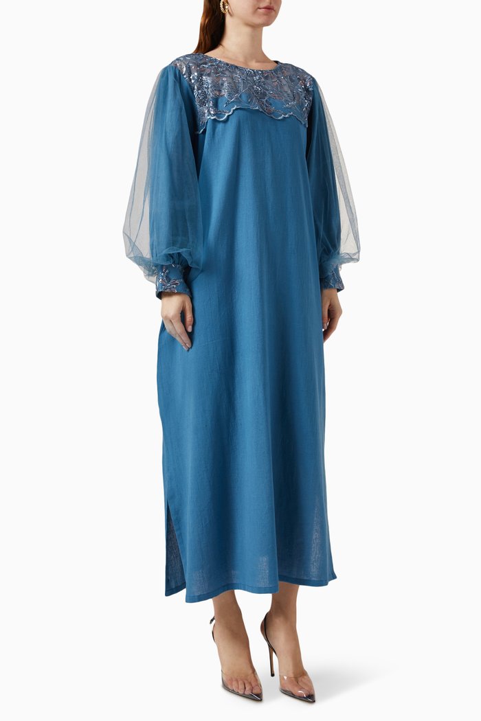 Millie Sequin-embellished Dress, Blue