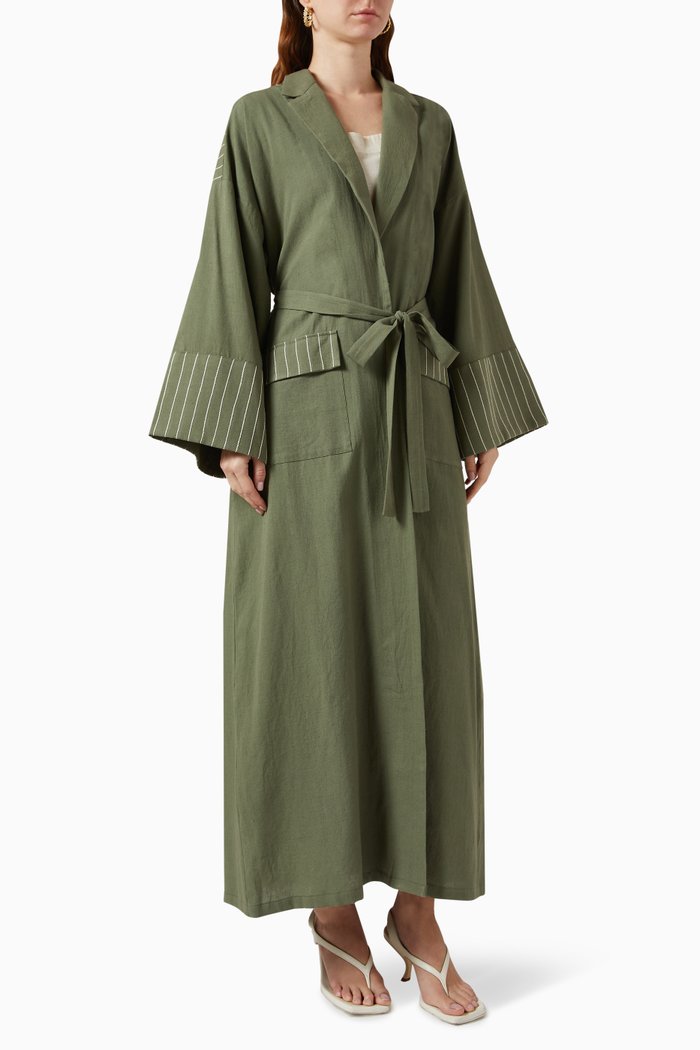 

Moana Belted Abaya Set, Green