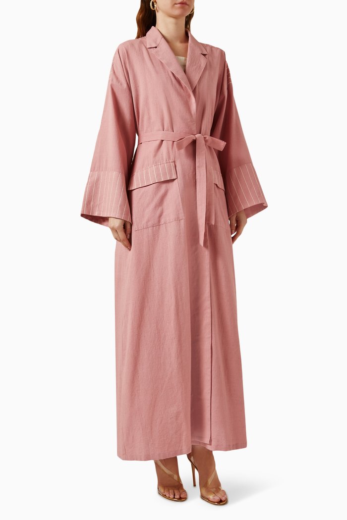 

Moana Belted Abaya Set, Pink