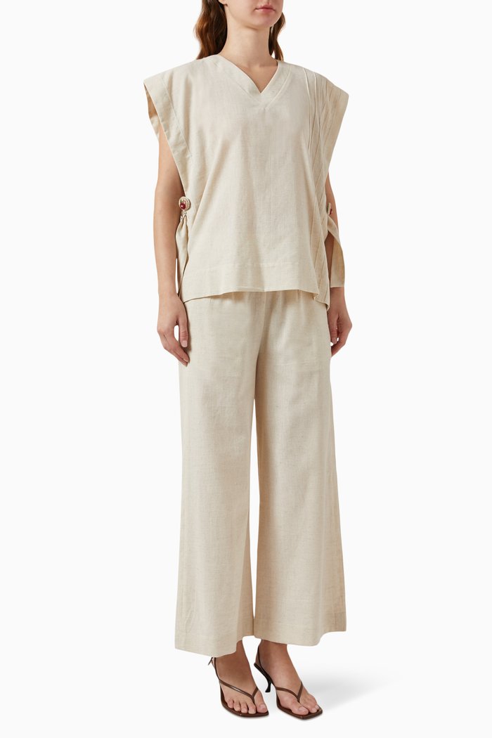 Michelle Top & Pants Co-ord Set, White
