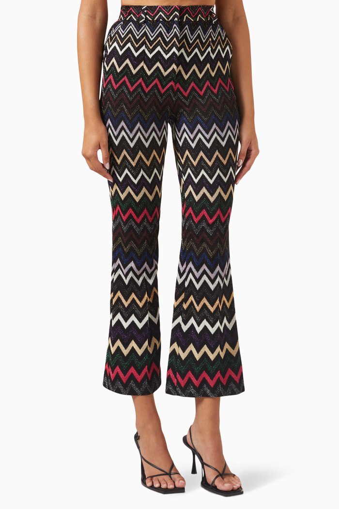 

Zigzag Trousers in Viscose-knit, Multicolour