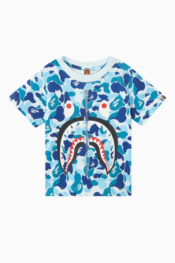 

Camo Shark-print T-shirt in Cotton-jersey, Blue