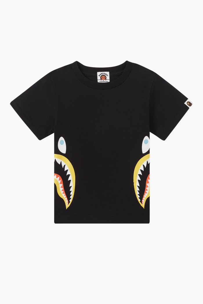 

Side Shark Graphic T-shirt in Cotton-jersey, Black