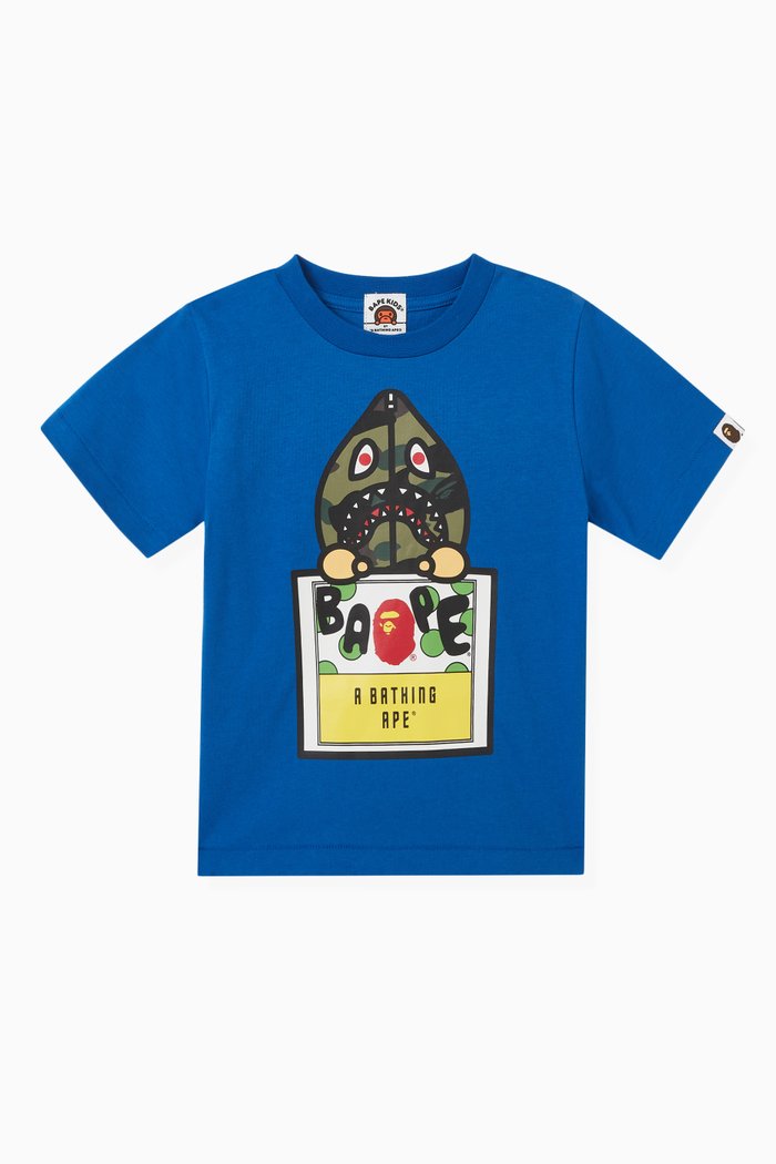

1st Camo Milo Shark T-shirt in Cotton-jersey, Blue