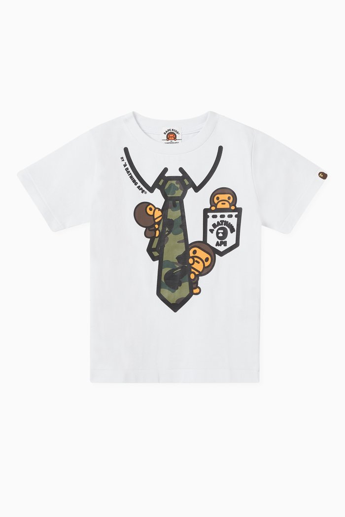 

1st Camo Neck-tie Print T-shirt in Cotton-jersey, White