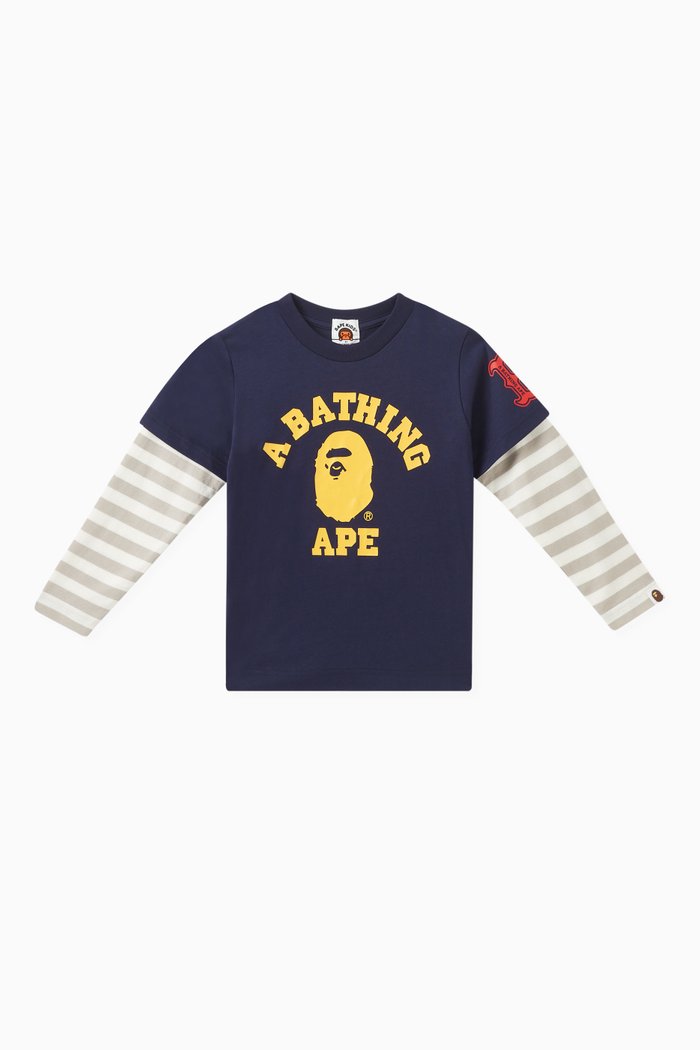 

College Logo Layered T-shirt in Cotton-jersey, Blue