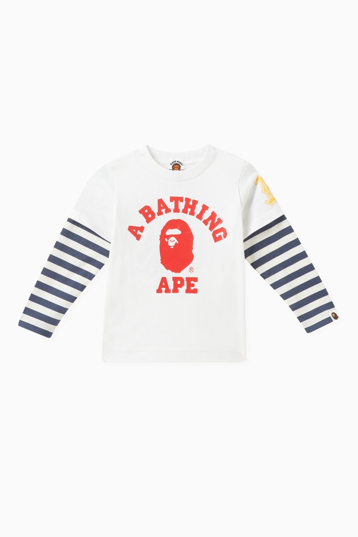 

College Logo Layered T-shirt in Cotton-jersey, White