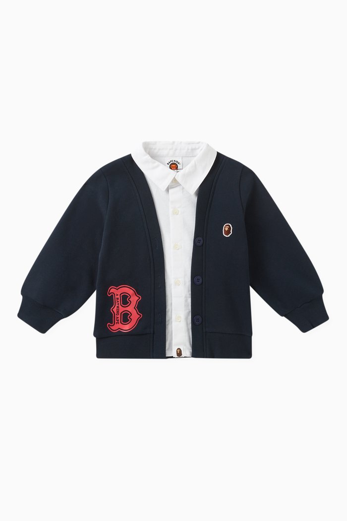 

Logo Shirt Layered Cardigan in Cotton, Blue