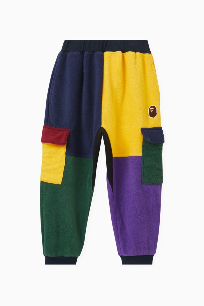 Ape Head Colourblock Sweatpants in Cotton-fleece, Multicolour