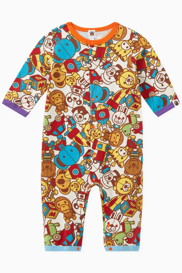 Baby Milo Toy Box Printed Romper in Cotton-blend, Multicolour