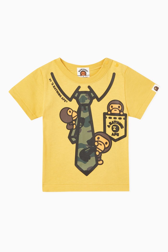 

1st Camo Neck-tie Print T-shirt in Cotton-jersey, Yellow