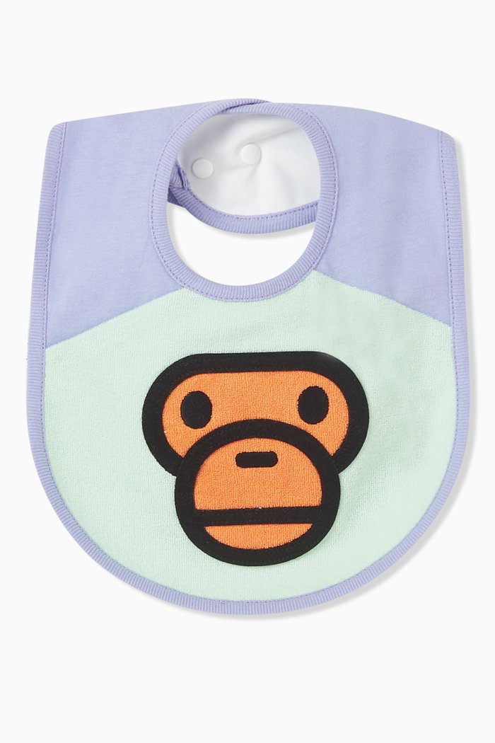 

Baby Milo Pile Monkey Bib in Cotton, Multicolour