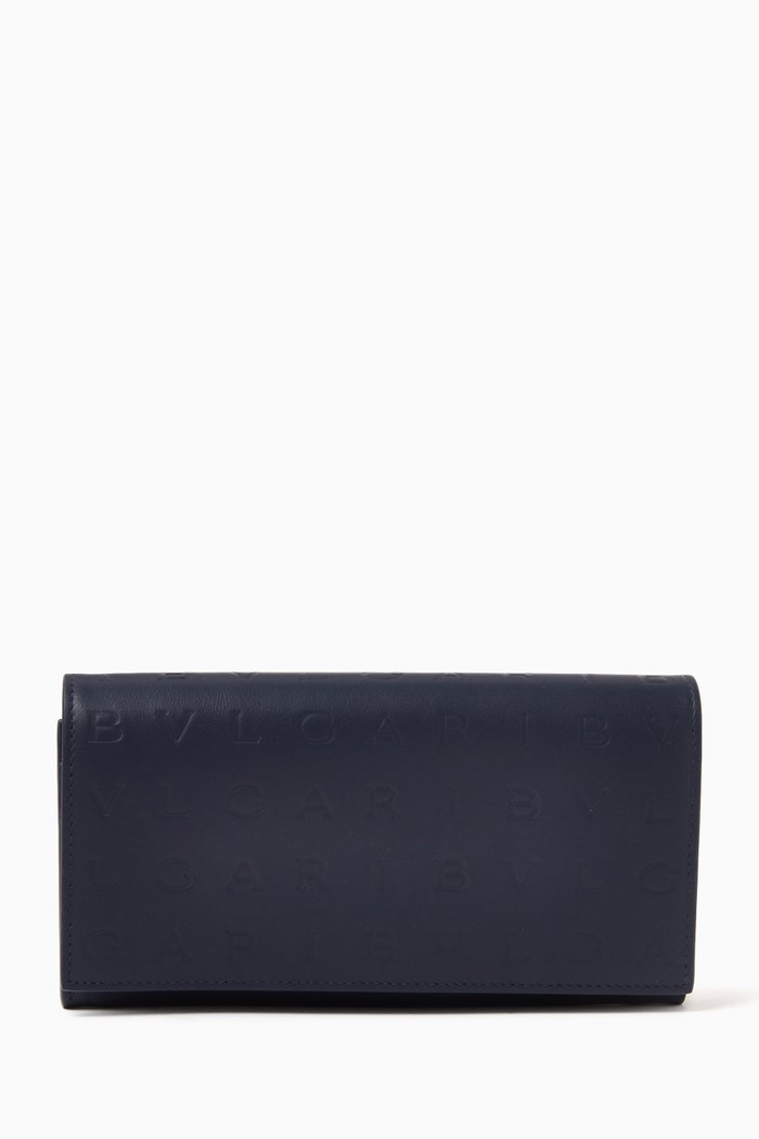 

Logo Infinitum Large Wallet in Nappa, Blue