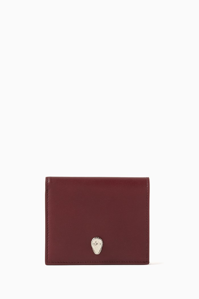 

Serpenti Forever Bi-fold Wallet in Calf Leather, Burgundy