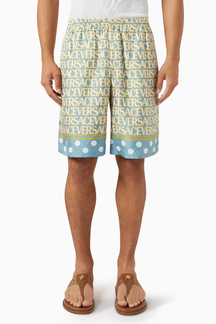 

Logo Print Shorts in Silk, Multicolour