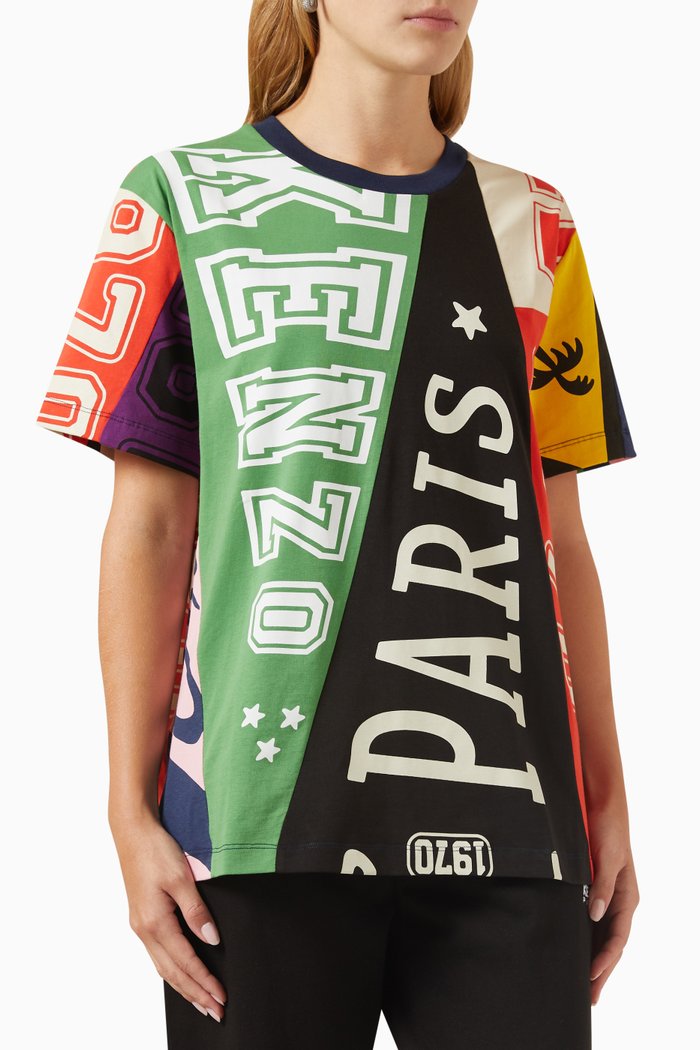 

'Kenzo Flag" Printed T-shirt in Jersey, Multicolour