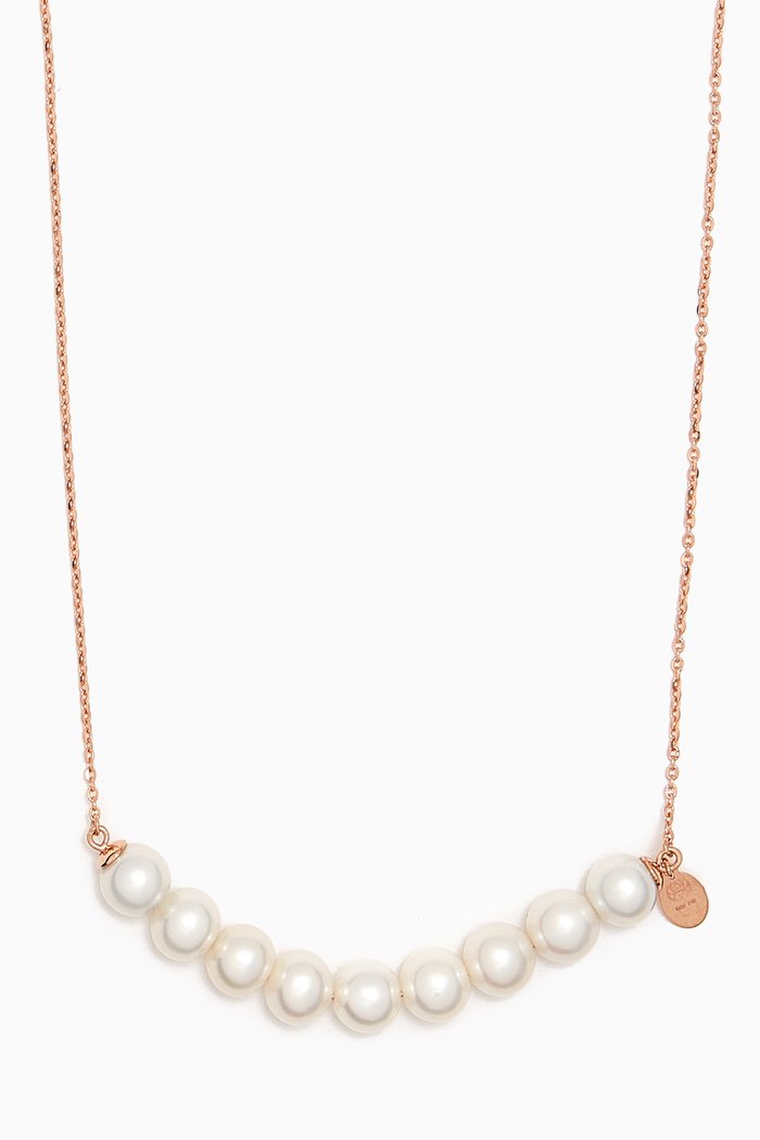 

Kiku Freshwater Pearl Bar Necklace in 18kt Rose Gold
