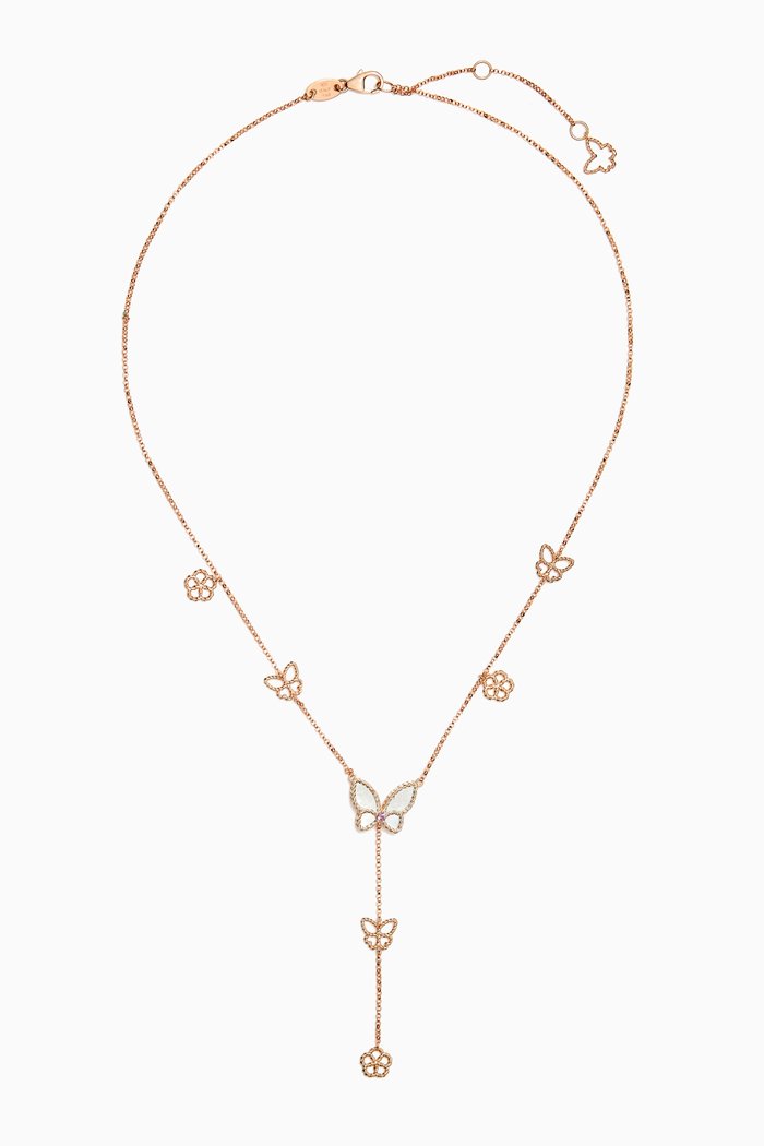 

Farfasha Butterfly Petali del Mare & Amethyst Necklace in 18kt Rose Gold