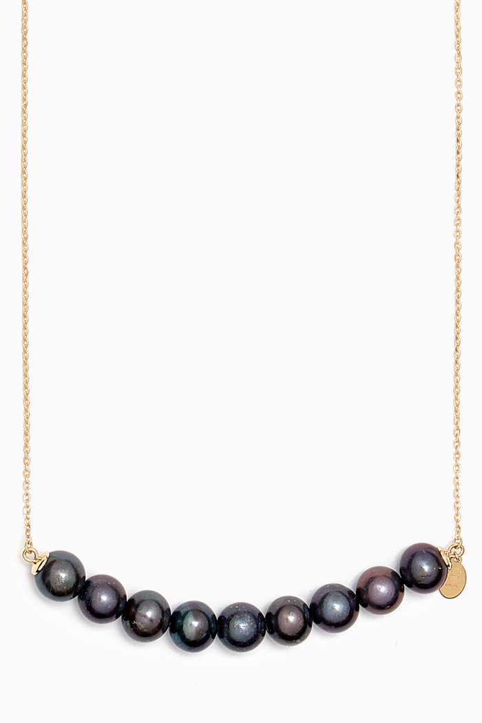

Kiku Freshwater Pearl Bar Necklace in 18kt Gold, Yellow