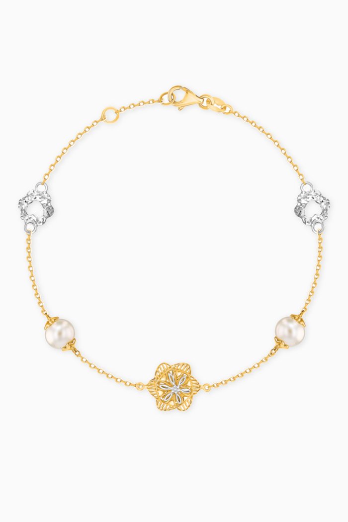 

Kiku Freshwater Pearl Bracelet in 18kt Gold, Multicolour
