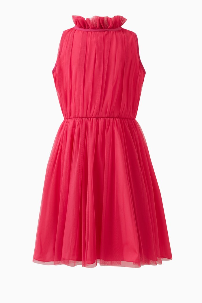 

Divya Ruffle Dress in Polyester, Pink