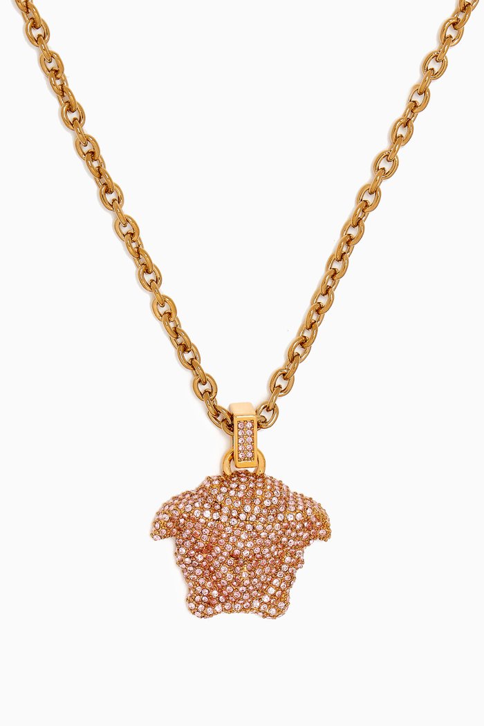 

La Medusa Crystal Necklace in Gold-plated Brass, Multicolour