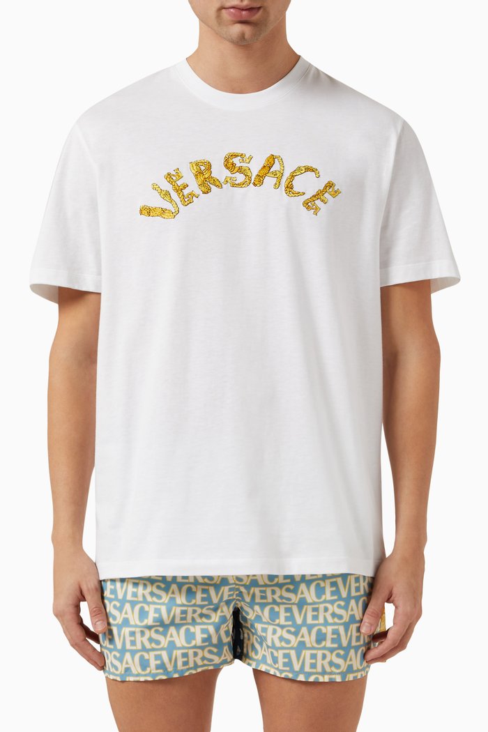 

Seashell Baroque Logo T-shirt in Cotton, White