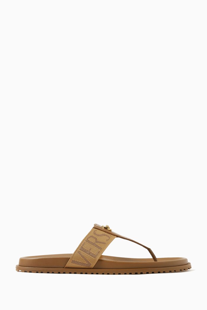 

All-over Logo Sandals in Leather, Multicolour