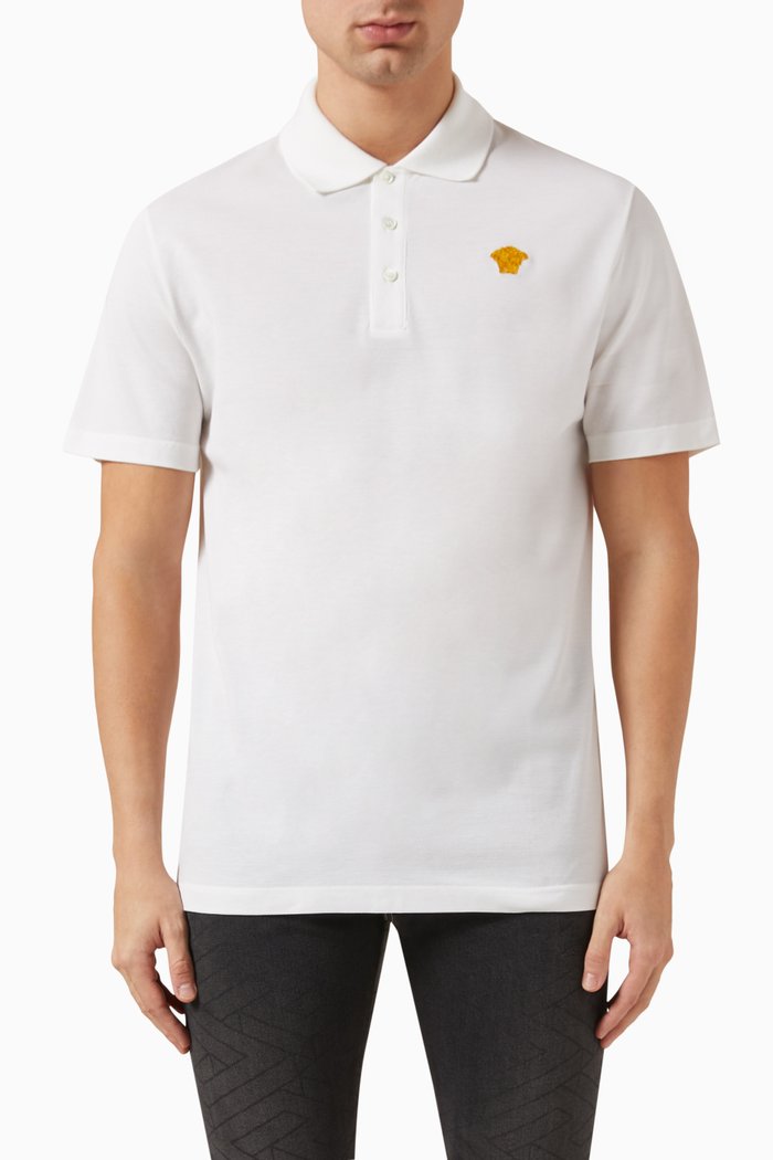 

Medusa Logo Polo Shirt in Cotton, White